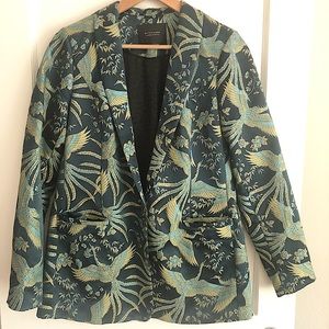 SCOTCH AND SODA jacquard peacock blazer size MEDIUM